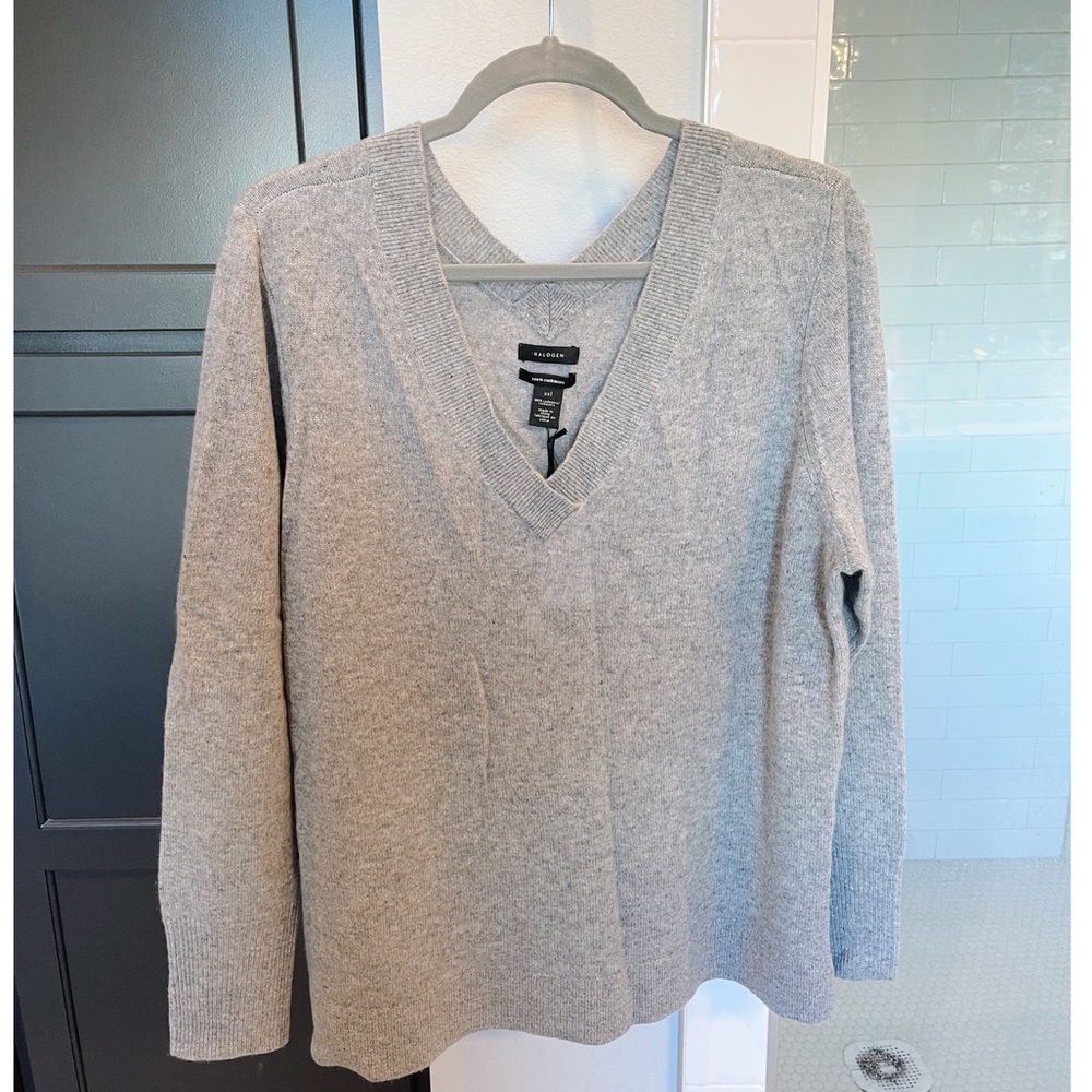 Halogen Gray Cashmere Sweater